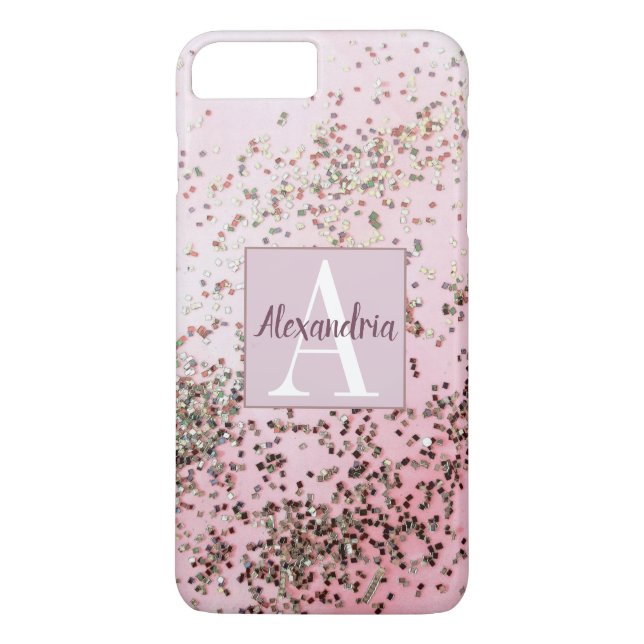 Monogram Champagne Pink Confetti       Case-Mate iPhone Case (Back)