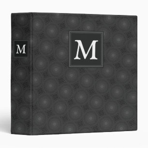 Monogram charcoal circles pattern binder
