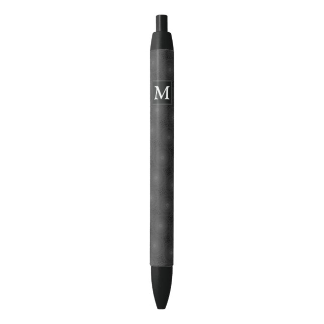 Monogram charcoal circles pattern black ink pen (Front Vertical)