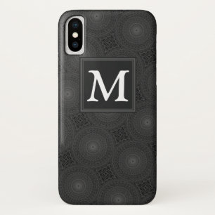 Monogram charcoal circles pattern Case-Mate iPhone case