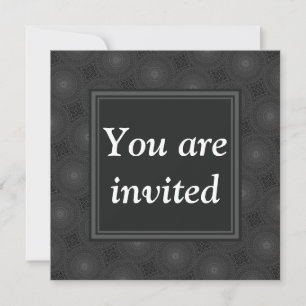 Monogram charcoal circles pattern invitation