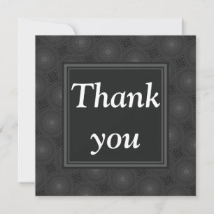 Monogram charcoal circles pattern thank you card