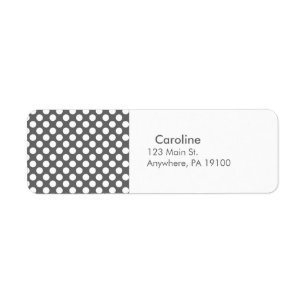 Monogram Charcoal Grey White Polka Dot Pattern
