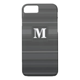 Monogram charcoal stripes Case-Mate iPhone case