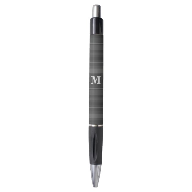 Monogram charcoal stripes pen (Front Vertical)