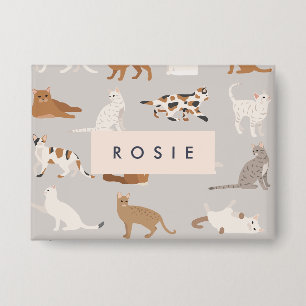 Monogram Charming Cat Pattern Cat Lovers