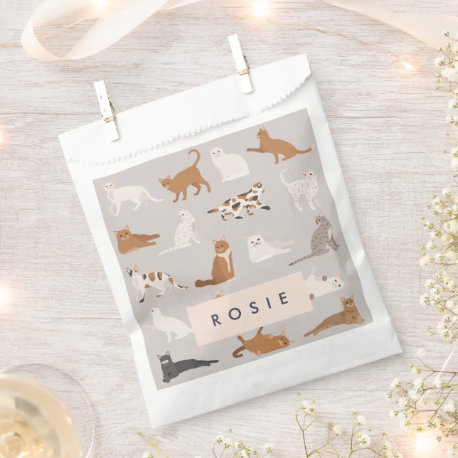 Monogram Charming Cat Pattern Cat Lovers Favour Bag (Clipped)