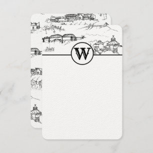 Monogram Chattanooga Toile Note Card