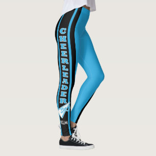 Monogram Cheerleader Baby Blue Leggings
