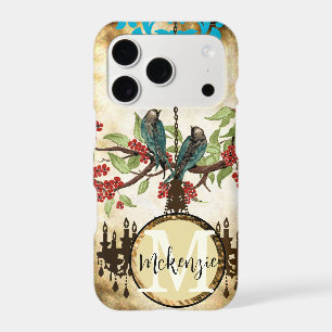 Monogram Cherry Blossom Bird Chandelier iPhone