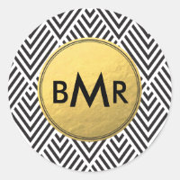 Monogram Chevron Argyle with Gold Faux Foil