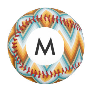 Monogram Chevron Background Pattern Baseball