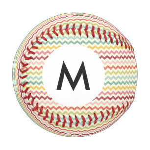 Monogram Chevron Pattern 4 Baseball
