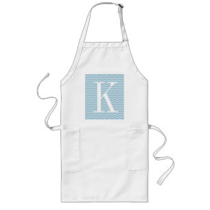 Monogram chevron zigzag aprons for men and women