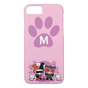 Monogram Chibi Harley Quinn & Catwoman With Cats iPhone 8/7 Case