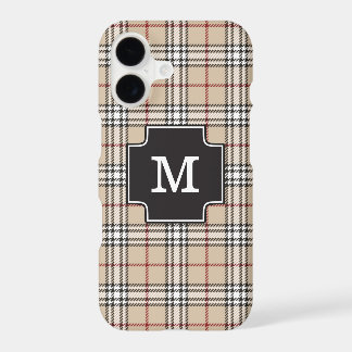 Monogram Chic Carreaux de Tartan Marron Rouge Noir
