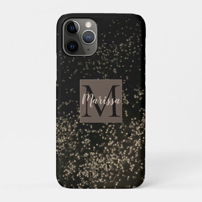 Monogram Chic Gold Confetti   Case-Mate iPhone Case (Back)