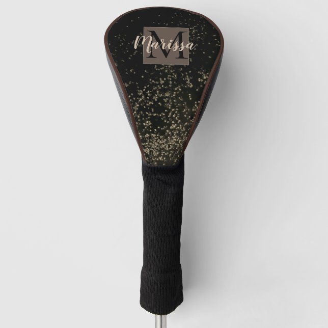 Monogram Chic Gold Confetti    Golf Head Cover (Front)
