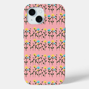 Monogram chic Grey  Floral Pattern  iPhone 15 Case