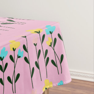 Monogram chic Grey Floral Pattern Tablecloth