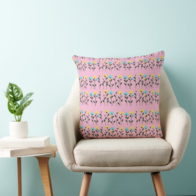  Monogram chic Grey  Floral Pattern  Throw Pillow (Chair)