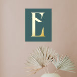 Monogram Chic Modern Teal<br><div class="desc">Poster features modern monogram.</div>