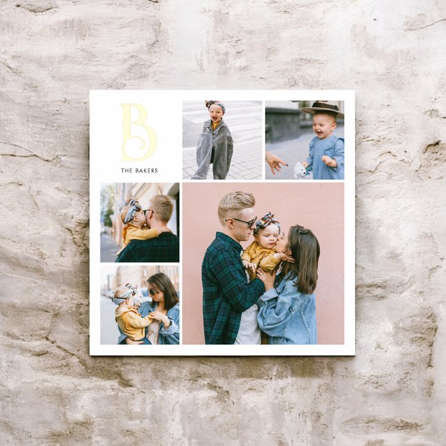 Monogram Chic Multi Photo White Foil Prints (Creator Uploaded)