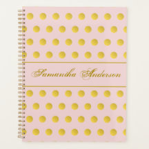 Monogram Chic Rose Gold Nom Polka Dot Planner