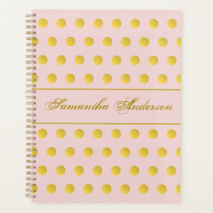 Monogram Chic Rose Gold Nom Polka Dot Planner