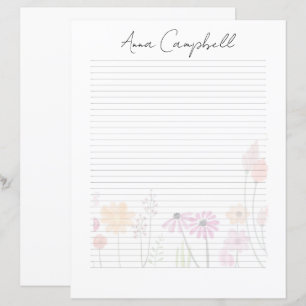 Monogram Chic Script Name Stationery Paper