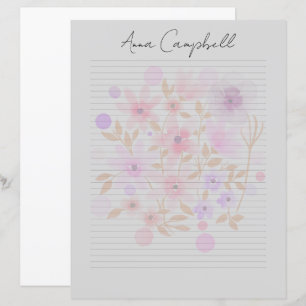 Monogram Chic Script Name Stationery Paper