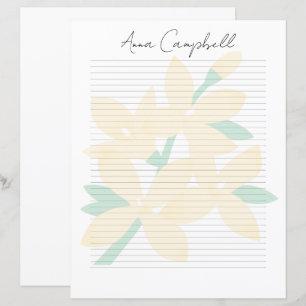 Monogram Chic Script Name Stationery Paper