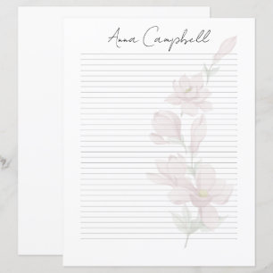 Monogram Chic Script Name Stationery Paper