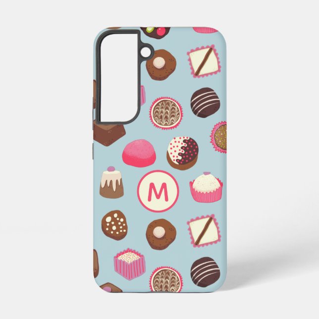 Monogram Chocolate Candy Confectionery Samsung Galaxy S22 Case (Back)