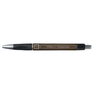 Monogram Chocolate Leather Pen