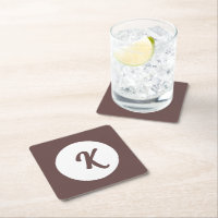 Monogram chocolate plum and white