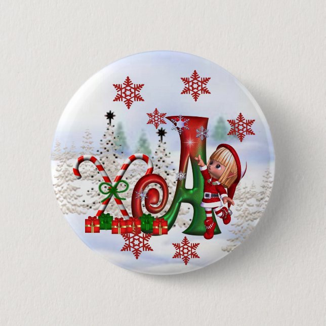 Monogram Christmas Button A (Front)