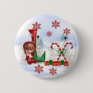 Monogram Christmas Button L