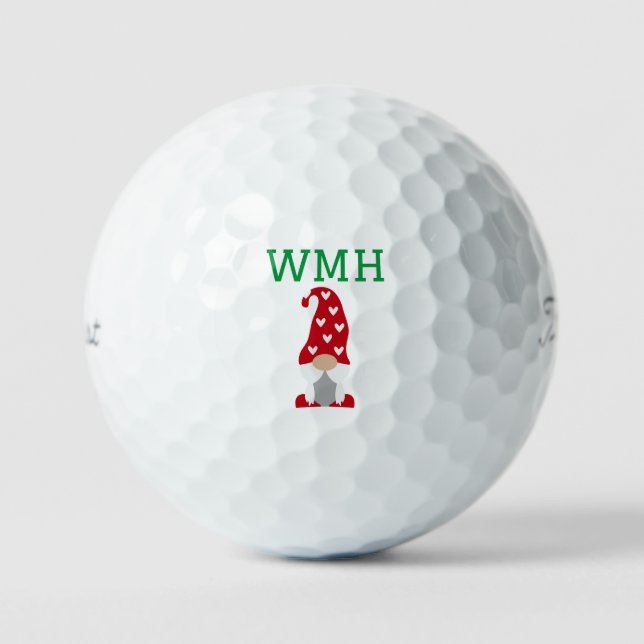Monogram Christmas Elf Golf Ball (Front)