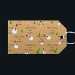 Monogram Christmas Gold Snowman Gift Tags<br><div class="desc">Make sure your gifts stand out from the crowd this year with cute monogrammed Christmas snowman tissue paper.  Fun and easy to personalise. Happy Holidays!</div>