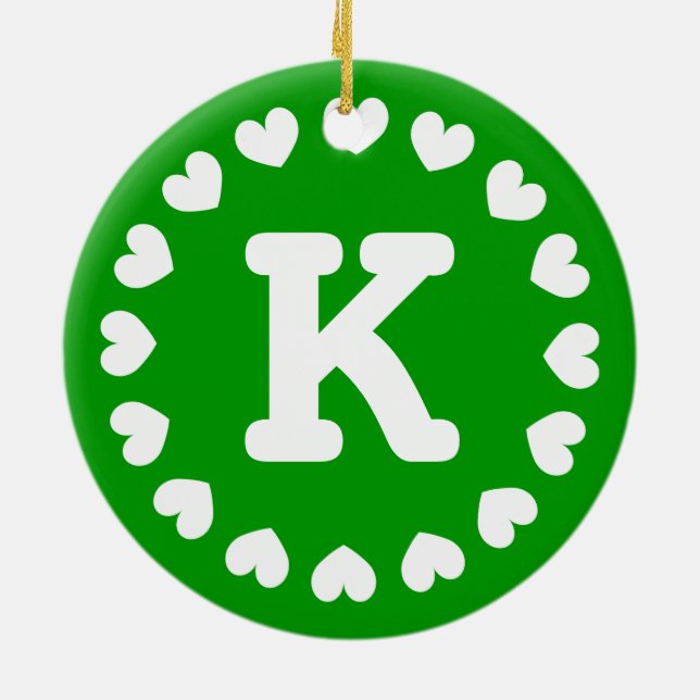 Monogram Christmas ornament with name initials (Back)