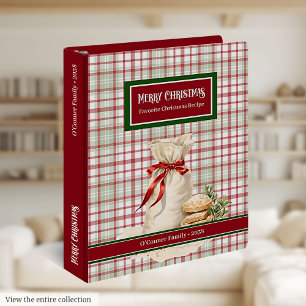 Monogram Christmas Ring Binder Holiday Recipe Book