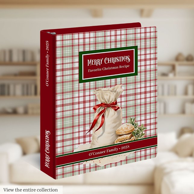 Monogram Christmas Ring Binder Holiday Recipe Book (Monogram Christmas Ring Binder Holiday Recipe Book)