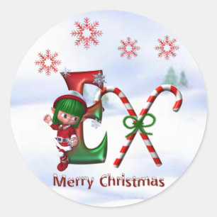 Monogram Christmas Sticker E