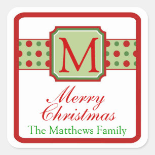 Monogram Christmas Stickers