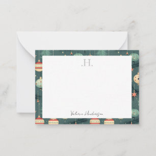 Monogram Christmas Thank You Card
