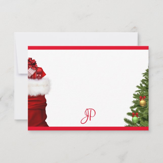 Monogram Christmas Tree Handwritten Template (Front)