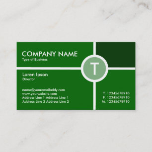Monogram Circle Cross - Shades of Grass Green Business Card