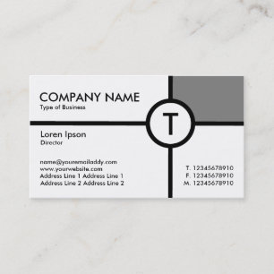 Monogram Circle Cross - White Business Card