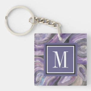 Monogram   Circle Rain Keychain
